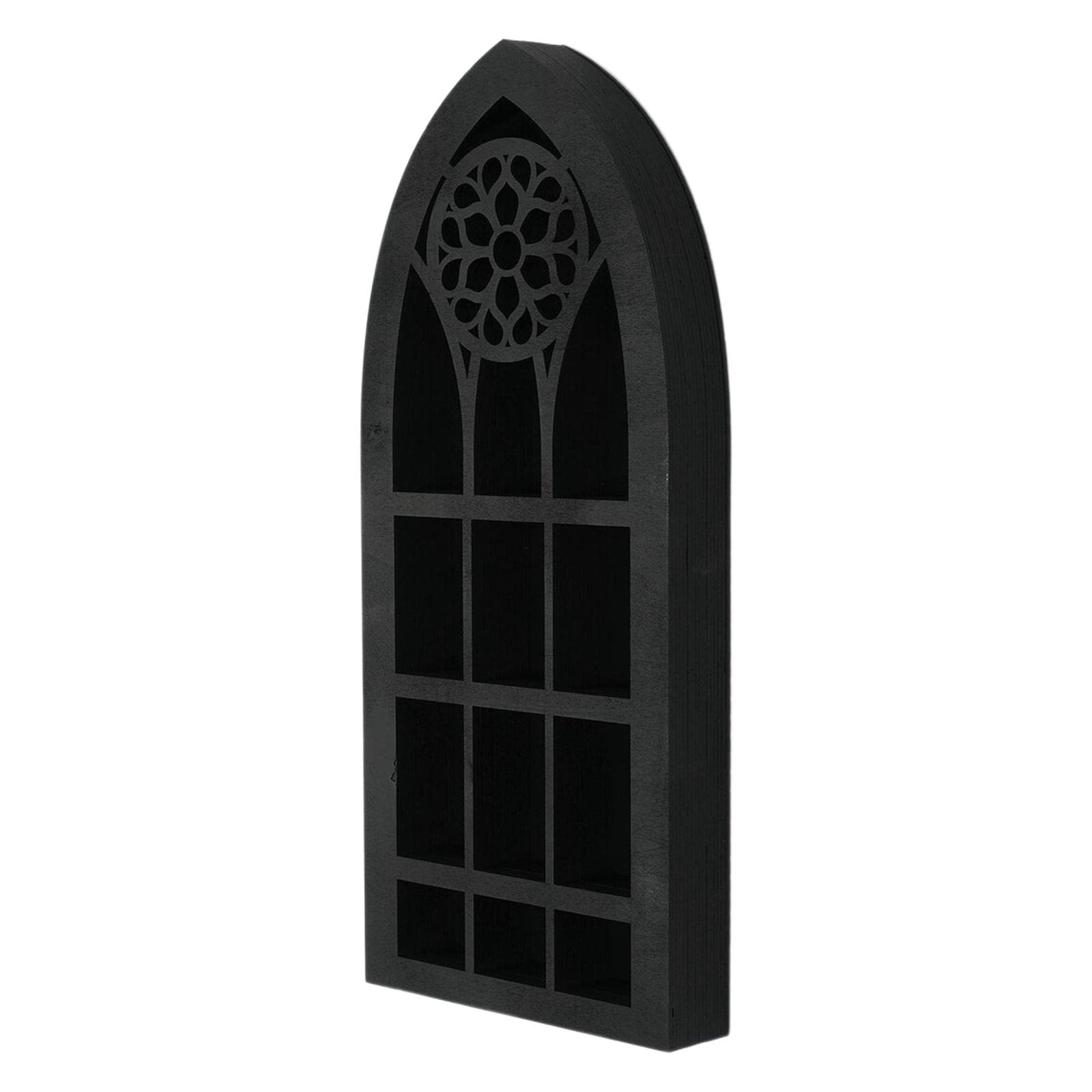 Gralara Wall Display Shelf Modern Church Window Design Stones Holder Wall Hanging Shelves for Kitchen Bathroom Office Gothic Room Decoration Bedroom