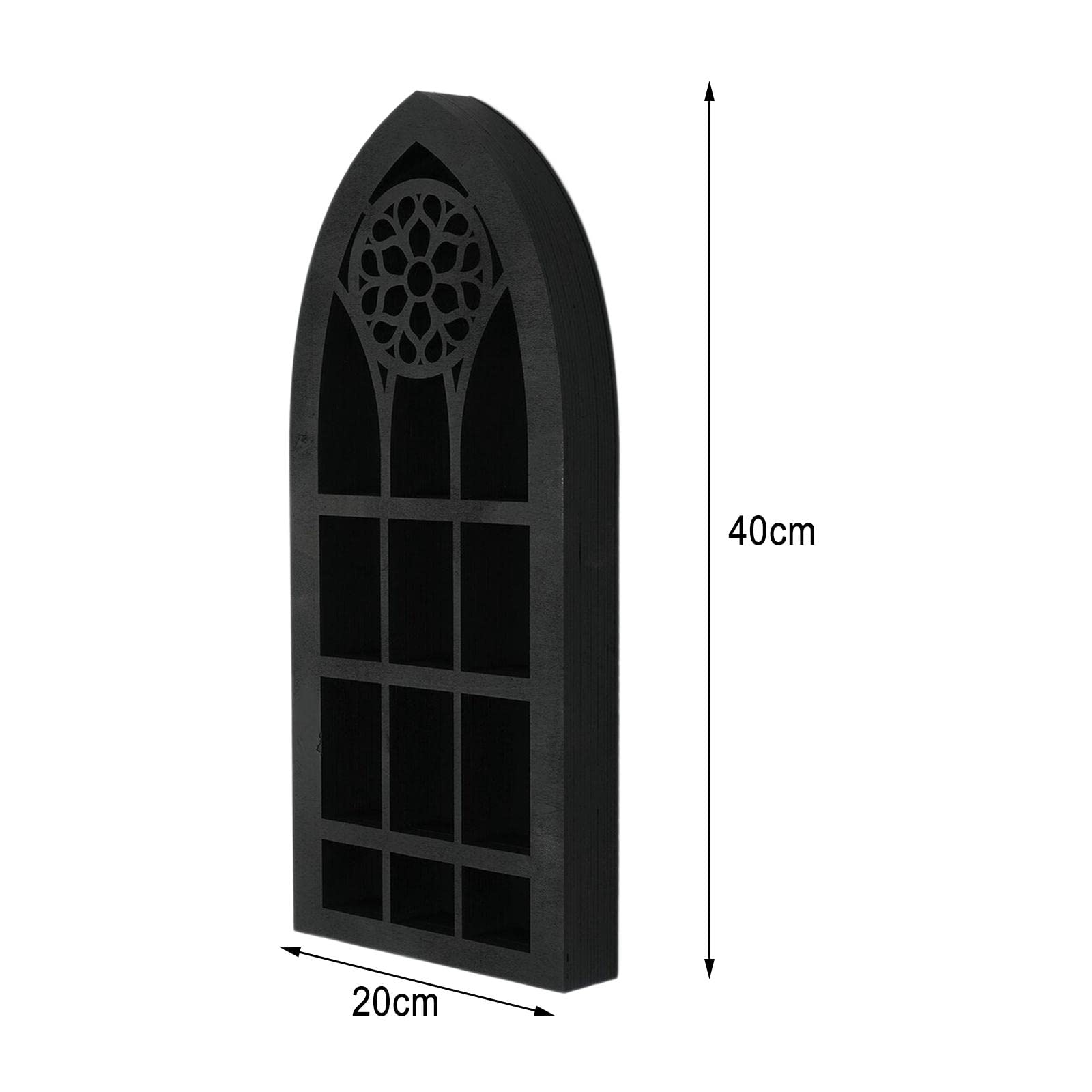 Gralara Wall Display Shelf Modern Church Window Design Stones Holder Wall Hanging Shelves for Kitchen Bathroom Office Gothic Room Decoration Bedroom