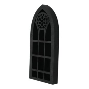 Gralara Wall Display Shelf Modern Church Window Design Stones Holder Wall Hanging Shelves for Kitchen Bathroom Office Gothic Room Decoration Bedroom