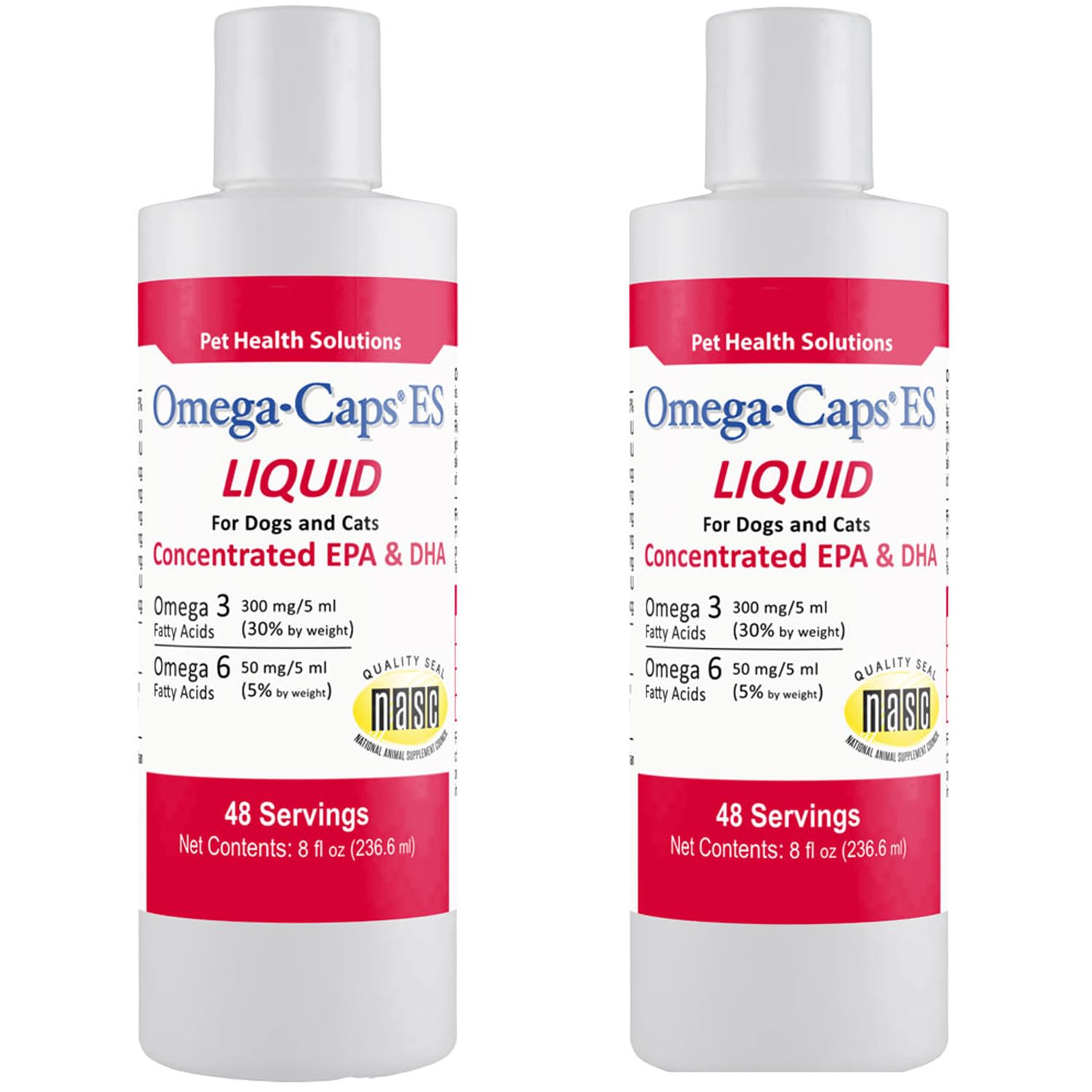 Omega-Caps Extra Strength Liquid for Cats & Dogs. Vet Formulated for Healthy Radiant Skin & Coat, Reduces Excess Shedding. Contains EPA, DHA, & Omega 3 for Joint, Heart & Immune System Support. 16 OZ.