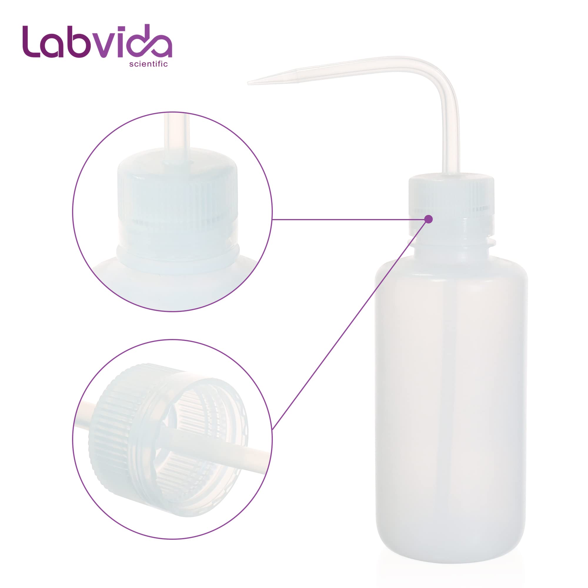 Labvida New Released Thick Wall 250ml Squeeze Bottle Set 2pcs- Laboratory Grade Durable Wash Bottles for Precision Liquid Dispensing and Tattoo Cleaning