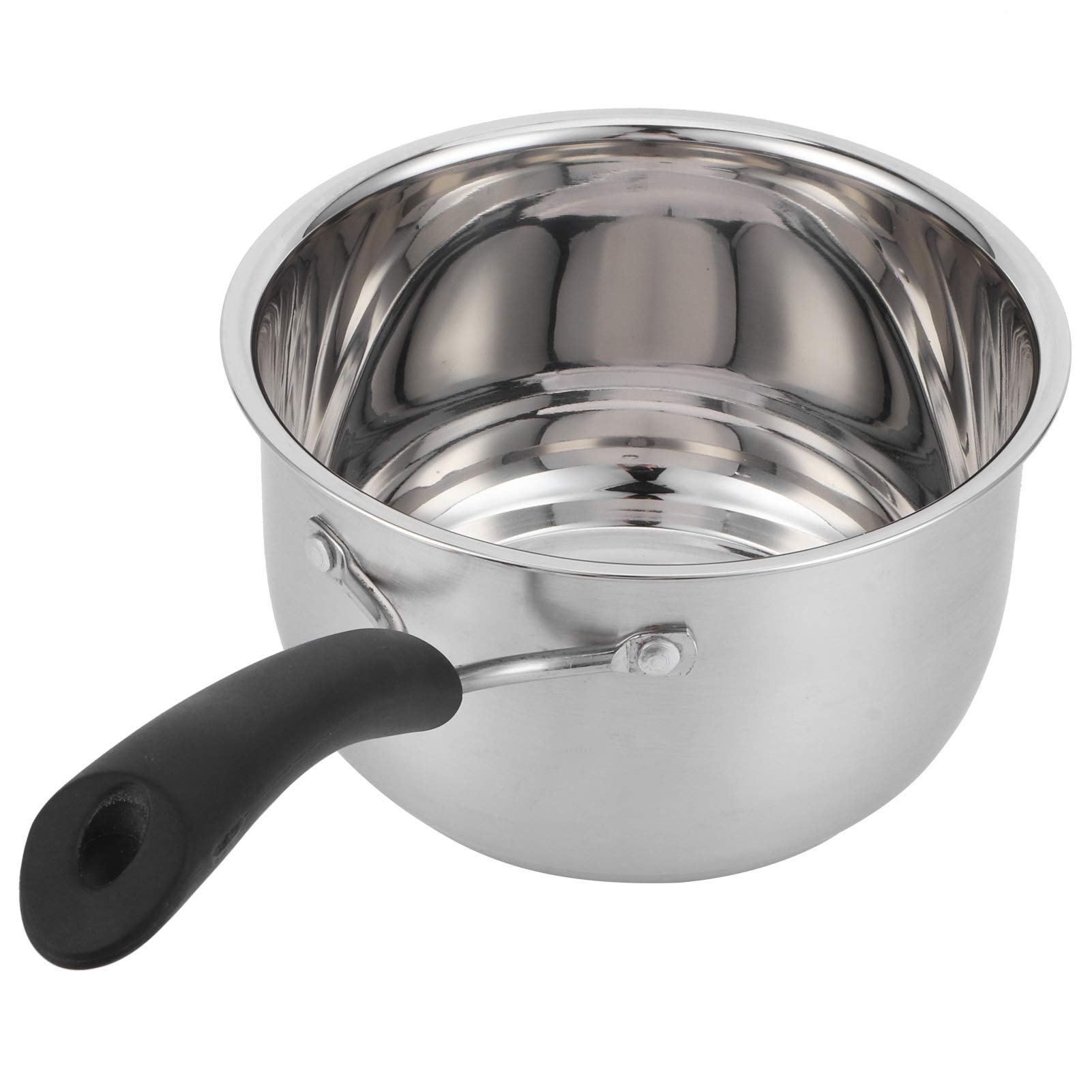 MOUMOUTEN Soup Pot, 18cm Thickened 304 Stainless Steel Single Handle Food Supplement Saucepan Cooking Supplies for Cooking Soups, Sauces