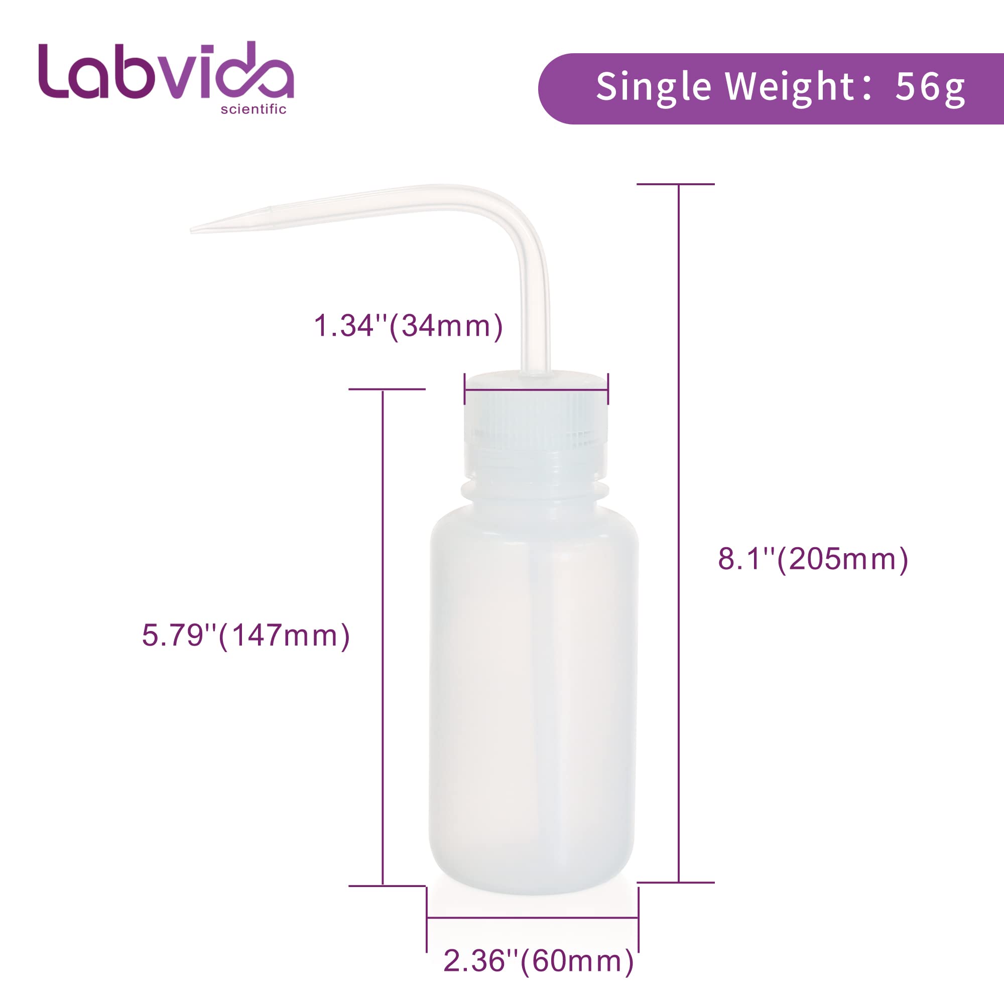 Labvida New Released Thick Wall 250ml Squeeze Bottle Set 2pcs- Laboratory Grade Durable Wash Bottles for Precision Liquid Dispensing and Tattoo Cleaning