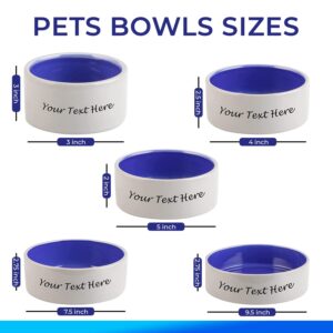 Personalized Pets Bowls with Name - Heavy Duty Ceramic Pet Bowl for Cats and Small Dogs - Custom Name Non-Slip Ceramic Cat Dish - Easy to Clean Cat Feeding & Watering Supplies - 64 oz