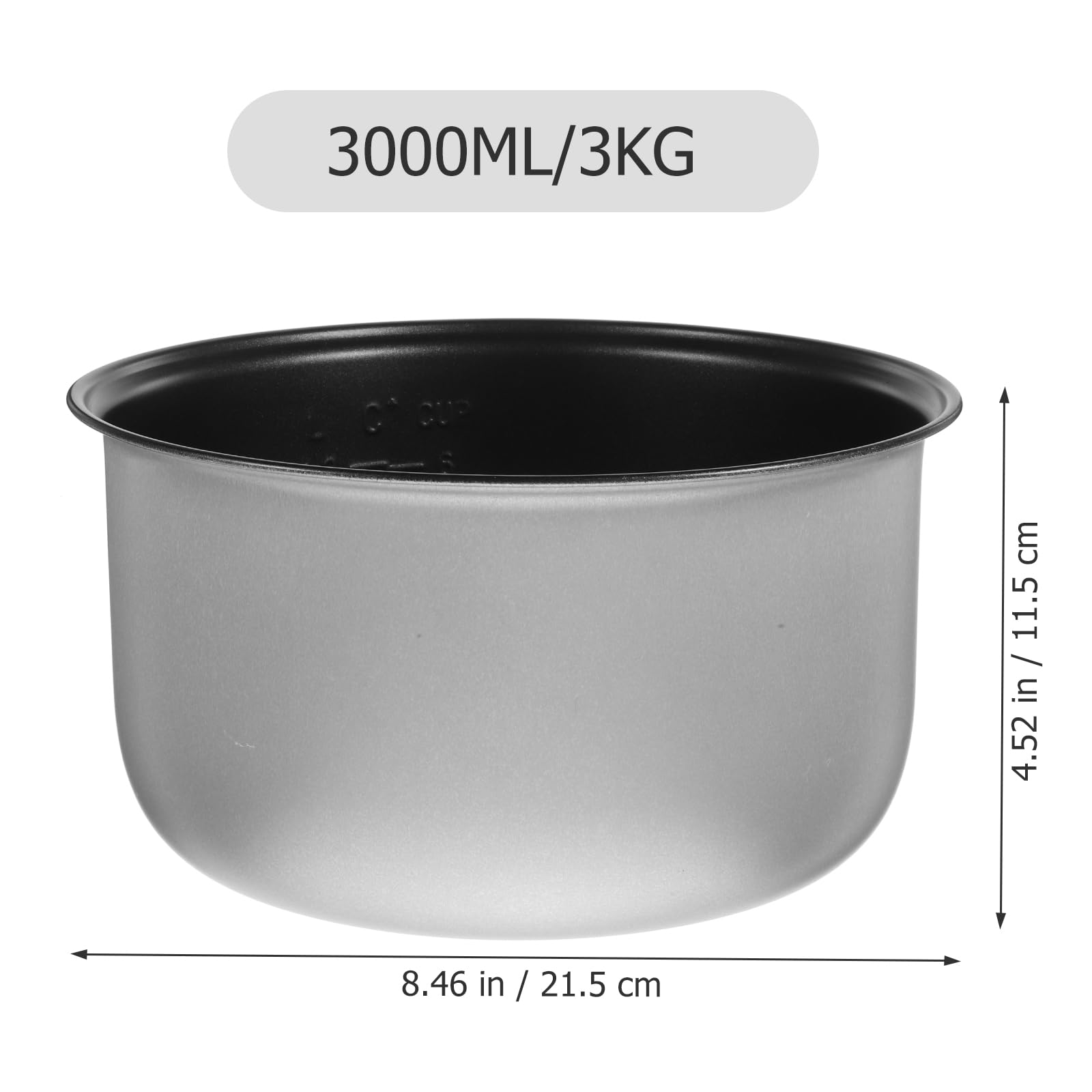 SHOWERORO Rice Cooker Liner Stainless Steel Container Interior Accessories Griddle Grill Accessories Rice Cooker Insert Ceramic Inner Pot Rice Maker Interior Pot Cooker Cooking Pot 3l Metal