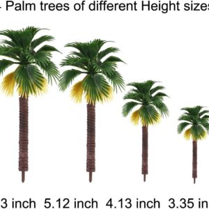 AnyBack Diorama Rain Forest Tropical Model Trees Bushes Jungle Décor Kit Hobby Train Scenery Set Supplies Miniature Palm Coconut Oak Figurines Artificial Plants Toys with Green Leaves 27