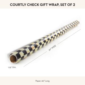 MACKENZIE-CHILDS 2-Pack Courtly Check Gift Wrap, Checkered Wrapping Paper, 60" Long