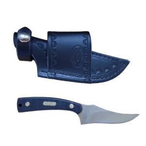 Custom Cross Draw Leather Knife Sheath for Schrade Old-Timer Sharp Finger Style Knife 1520T or 1520TG. Black