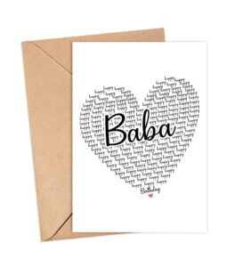 gavinsdesigns happy birthday baba card - cute happy birthday - birthday greeting card - sweet birthday card for baba - anniversary-thank you card - heart happy birthday mom - i love you baba card