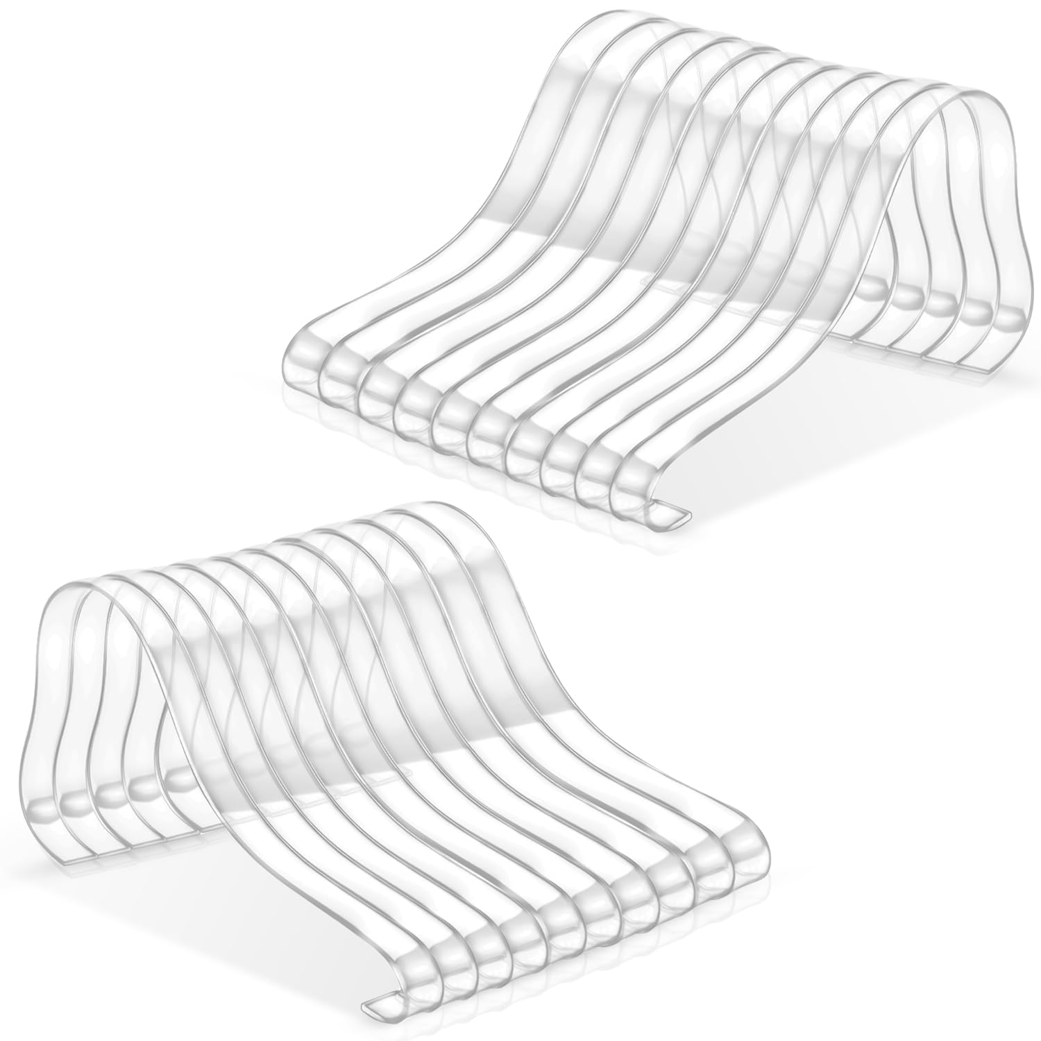 BOSMIOW 20 Pcs/10 Pair Clear Acrylic Sandal Display Stand Sandal Shaping Inner Supports Shoe Trees Shaper Inserts for Shopping Center,Shoe Retail Shop or Home Display Storage