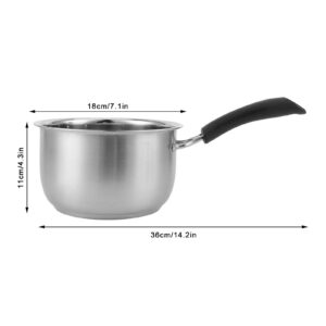 MOUMOUTEN Soup Pot, 18cm Thickened 304 Stainless Steel Single Handle Food Supplement Saucepan Cooking Supplies for Cooking Soups, Sauces