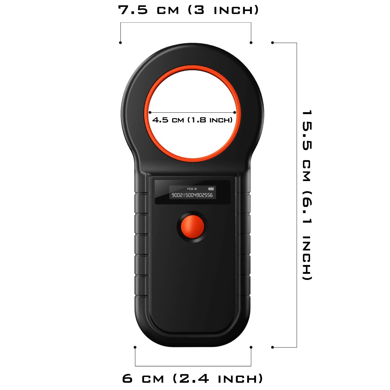 Smoostart Microchip Scanner, ISO11784/85/FDX-B/EMID 128 Records Data Storage Upload to PC Microchip Scanner Reader for Dog/Pet/Cat/Pig/Animal