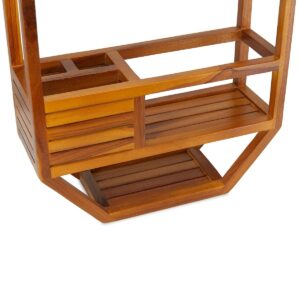 Teakcraft The Teak Shower Caddy Striped Modern Contemporary