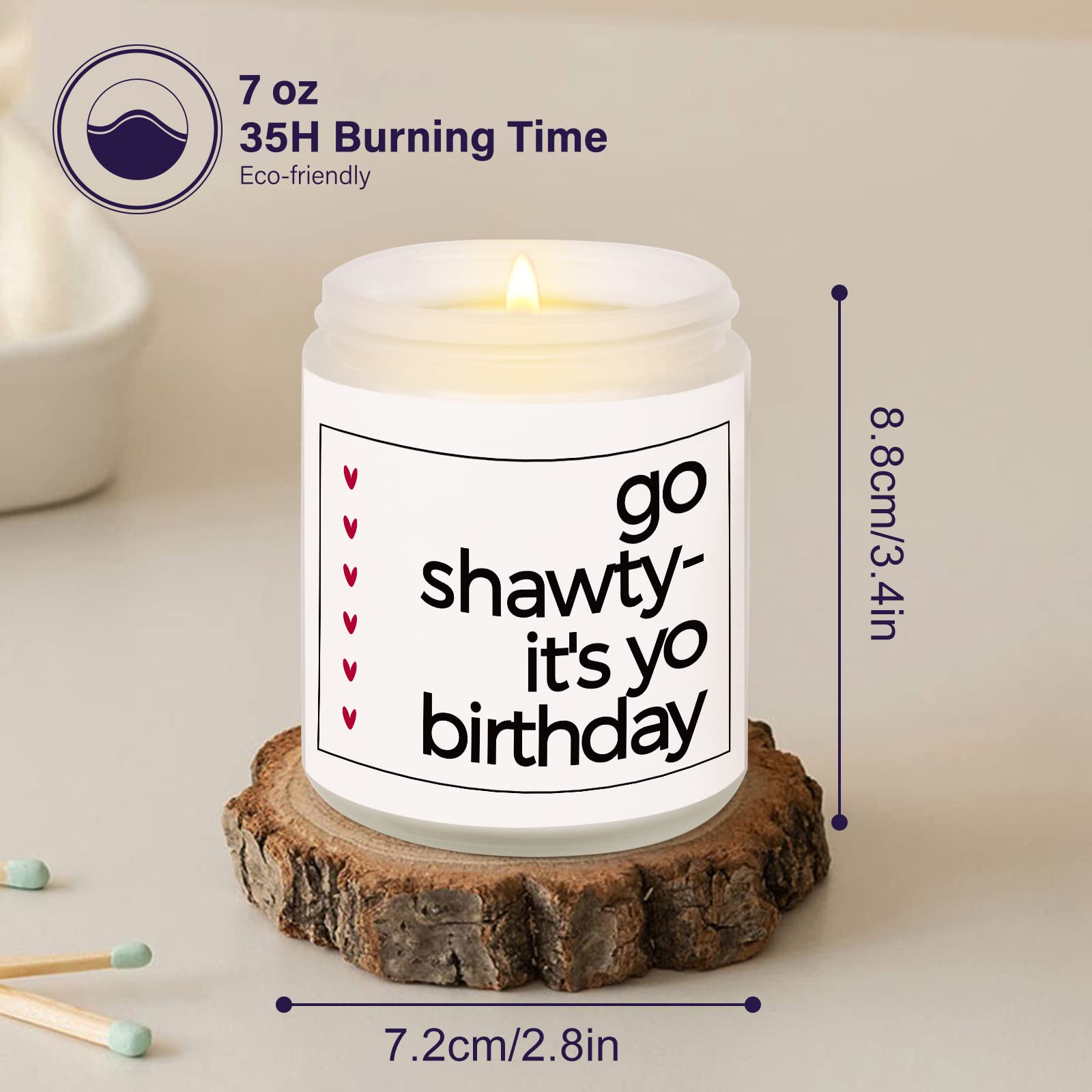 Petalsun Happy Birthday Candle, Birthday Candle for Women, Funny Birthday Gifts for Women, Birthday Gifts for Her, Handmade Lavender Natural Soy Wax Candle