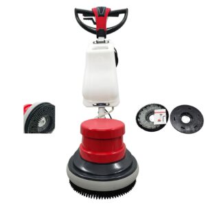 techtongda floor polisher commercial floor buffer scrubber 17" carpet cleaning machine industrial orbiter floor cleaning 154rpm with 3gal tank and 3 brush heads