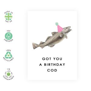 CENTRAL 23 Birthday Card For Dad - 'Birthday Cod Card' - Pun Humor Jokes- Mom Birthday Cards - Wife Birthday Card - Gifts For Men Women Him Her - Comes With Stickers