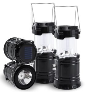 joryama 2 pack collapsible portable led camping lanterns solar usb rechargeable flashlight survival kits for indoor outdoor home emergency light power outages hiking hurricane