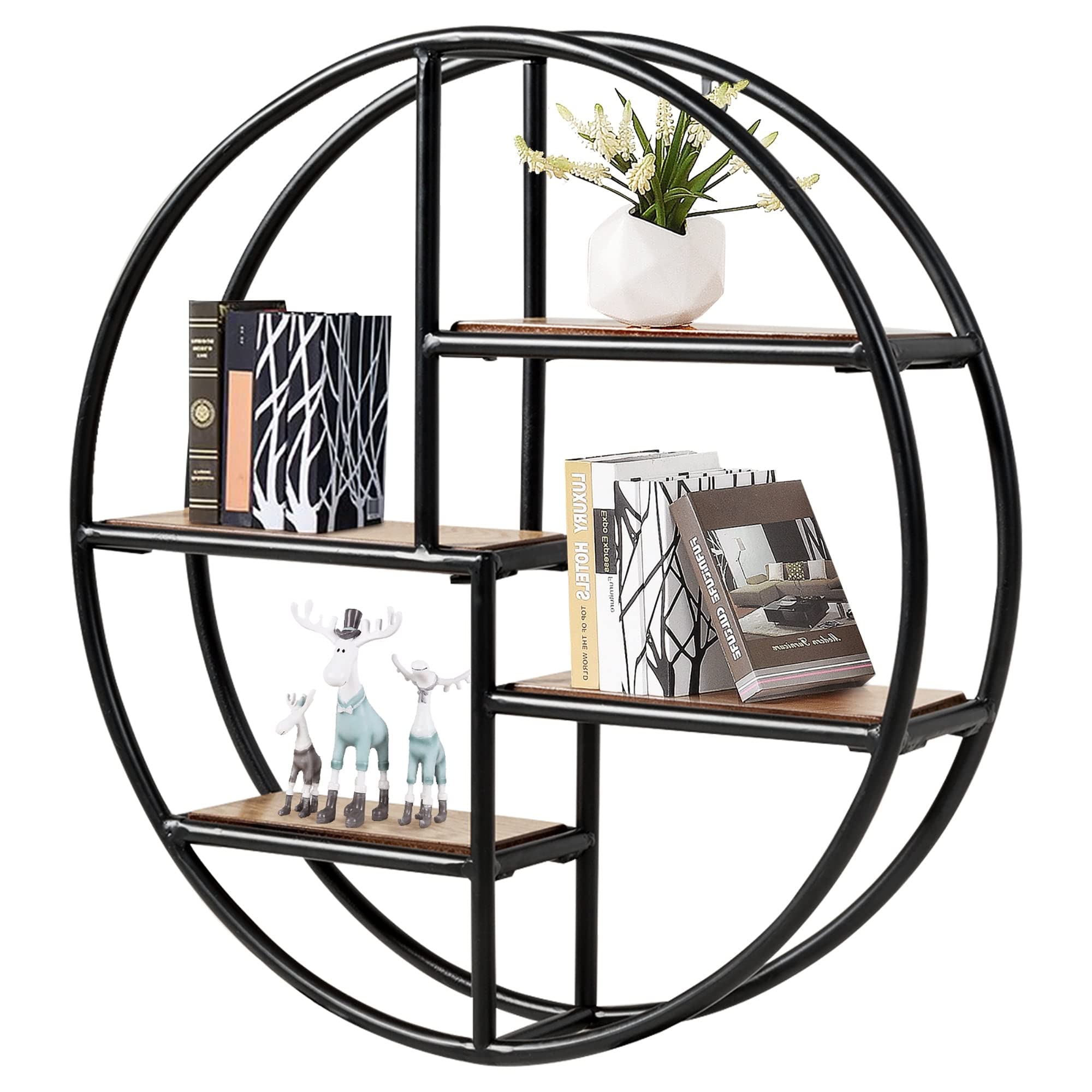 Overstock Wall Mounted Circular Shelf Round Wall Hanging 4Tier Shelves