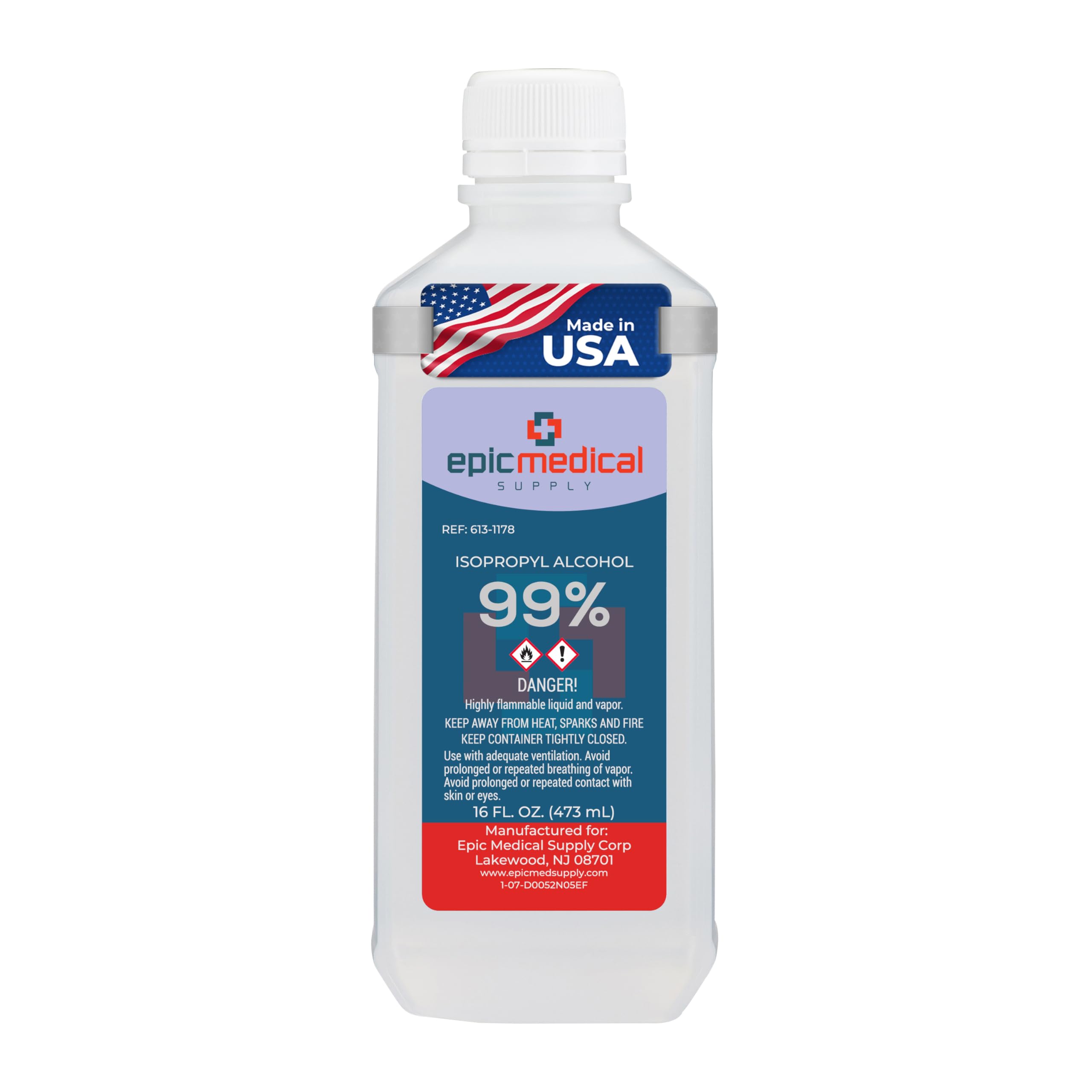 99% Isopropyl Alcohol 99 Percent, Rubbing Alcohol 99 Percent 16 oz. Bottle, General Purpose Cleaner for Glass and PCB, Technical Grade, Alcohol for Nails (1)