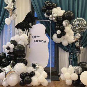 Black and White Balloons, 120pcs White Black Balloon Graland Arch Kit for Birthday Party, Graduation,Bridal Shower, Weddings Decoration