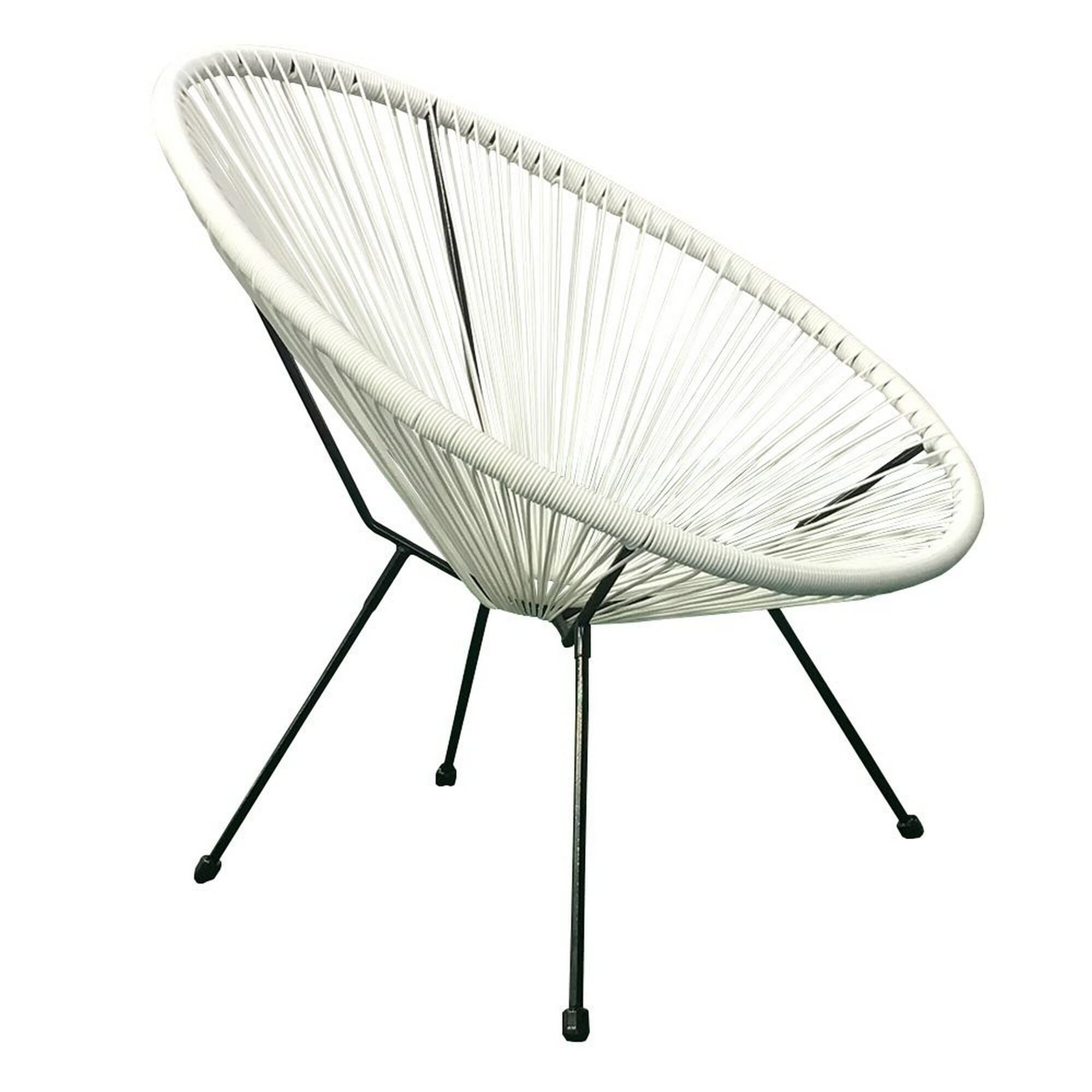 Overstock HighlanderHome Water-Resistant Retro-Modern Outdoor Acapulco Chair White