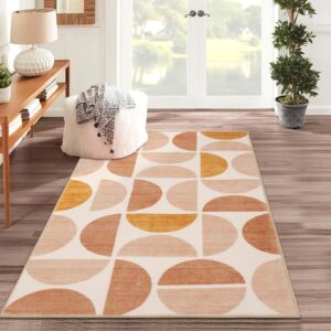 Lahome Boho Rug - 3x5 Washbale Rugs for Bedroom Office Dorm, Bohemian Non-Slip Soft Classroom Rug Girls Ultra-Thin Geometric Small Carpet for Living Room Entryway Kitchen Playroom(3'x 5',Multi)