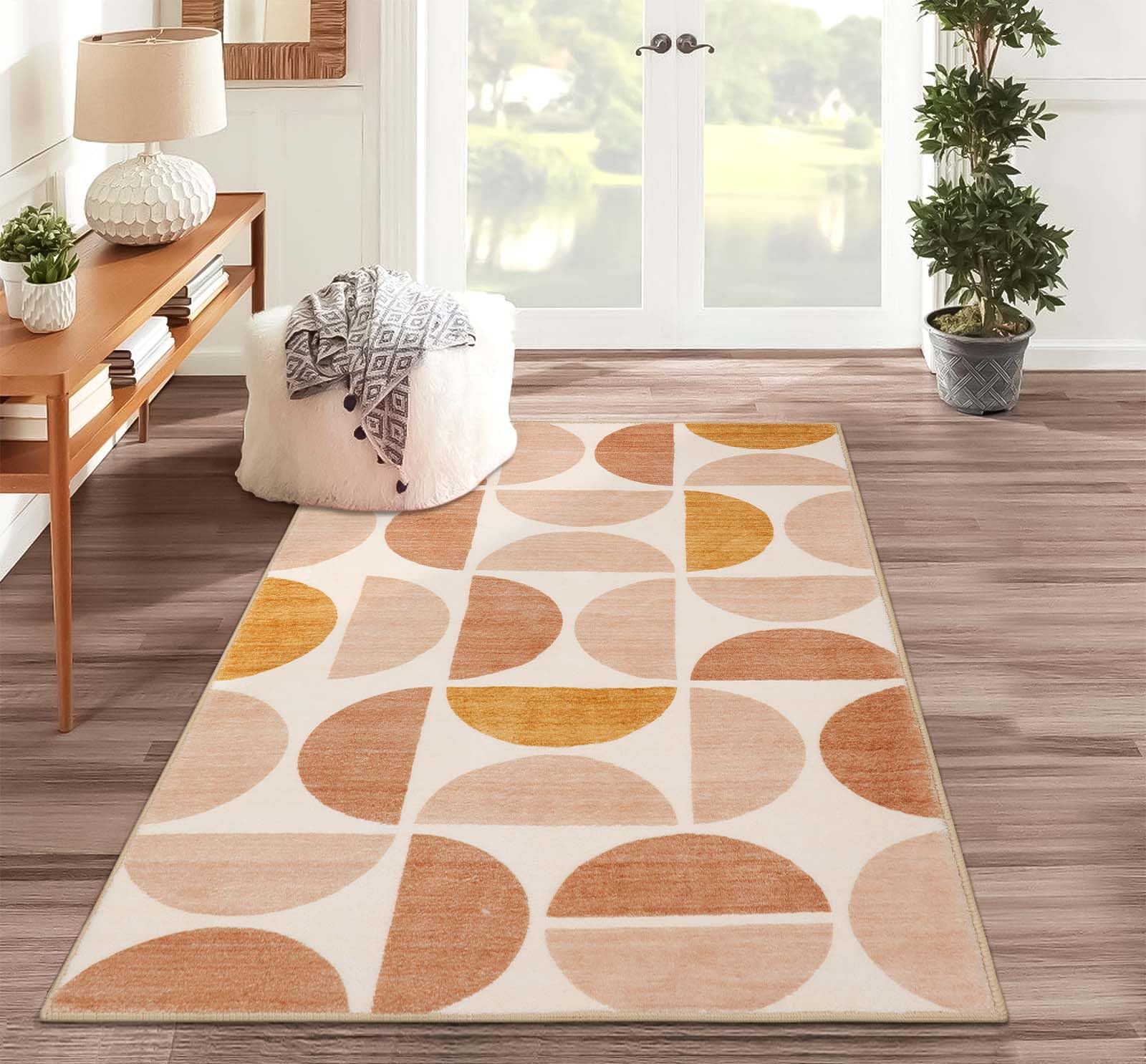 Lahome Boho Rug - 3x5 Washbale Rugs for Bedroom Office Dorm, Bohemian Non-Slip Soft Classroom Rug Girls Ultra-Thin Geometric Small Carpet for Living Room Entryway Kitchen Playroom(3'x 5',Multi)