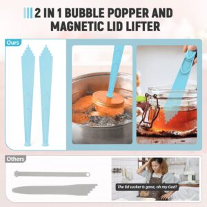 Pisol 2 Pieces Canning Tools Kit, 3 In 1 Magnetic Lid Lifter Jar Lid Lifter and Canning Bubble Popper Bubble Remover Measurer Canning Tools, Canning Supplies