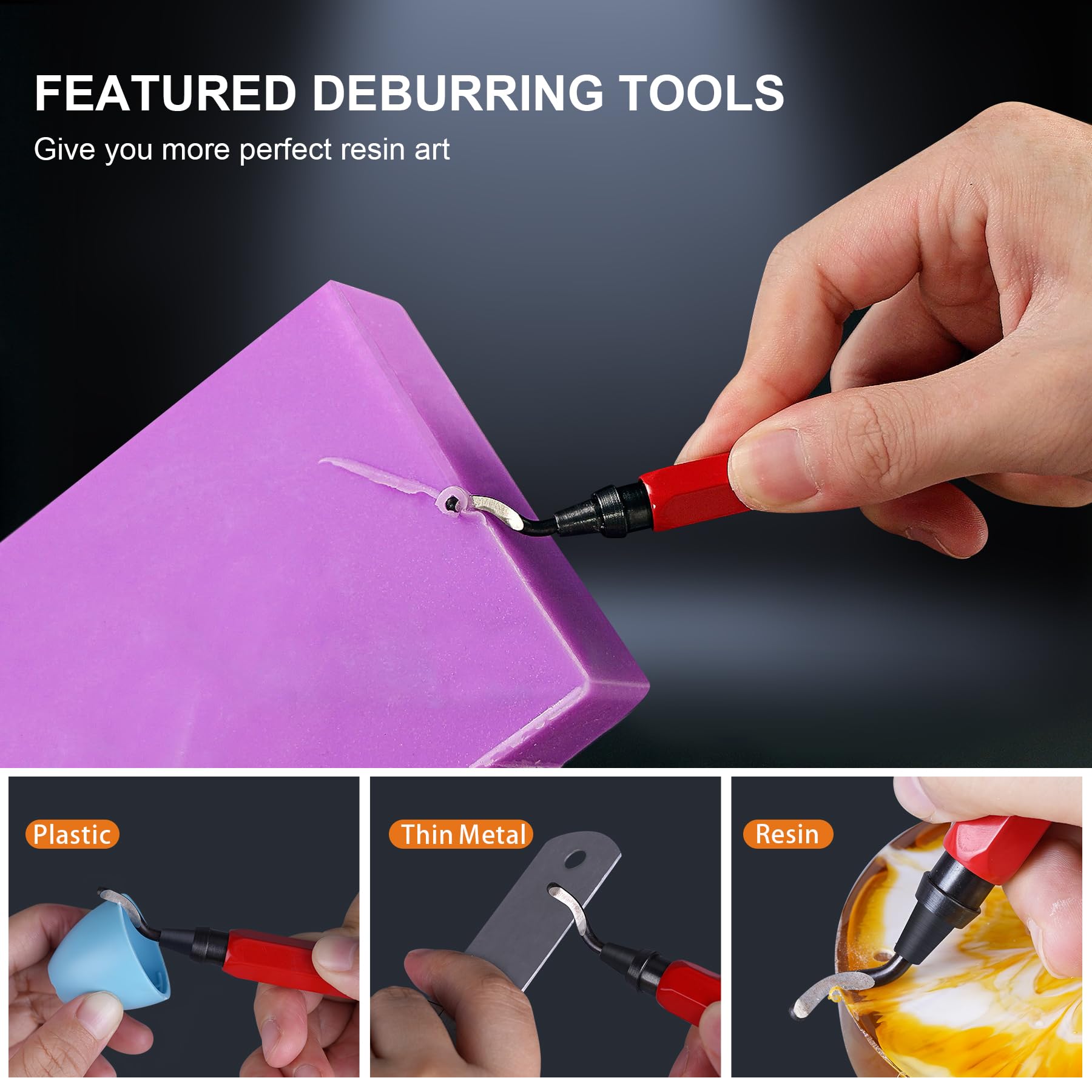 LET'S RESIN Cordless Resin Drill,3-speed Adjustment &Rechargeable Jewelry Drill with Deburring Tool&19Pcs Accessories,Multi-Purpose Hand Drill Resin Tool for Resin Molds, Keychain Molds