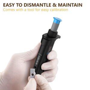 PER4MANCE Pipette - 100~1000µL Adjustable Single Channel Pipette, ISO Calibrated Low Plunger-Force Ergonomic Micropipette with Autoclavable Lower and Universal Tip Cone, Ultra-Light Precise Pipettor