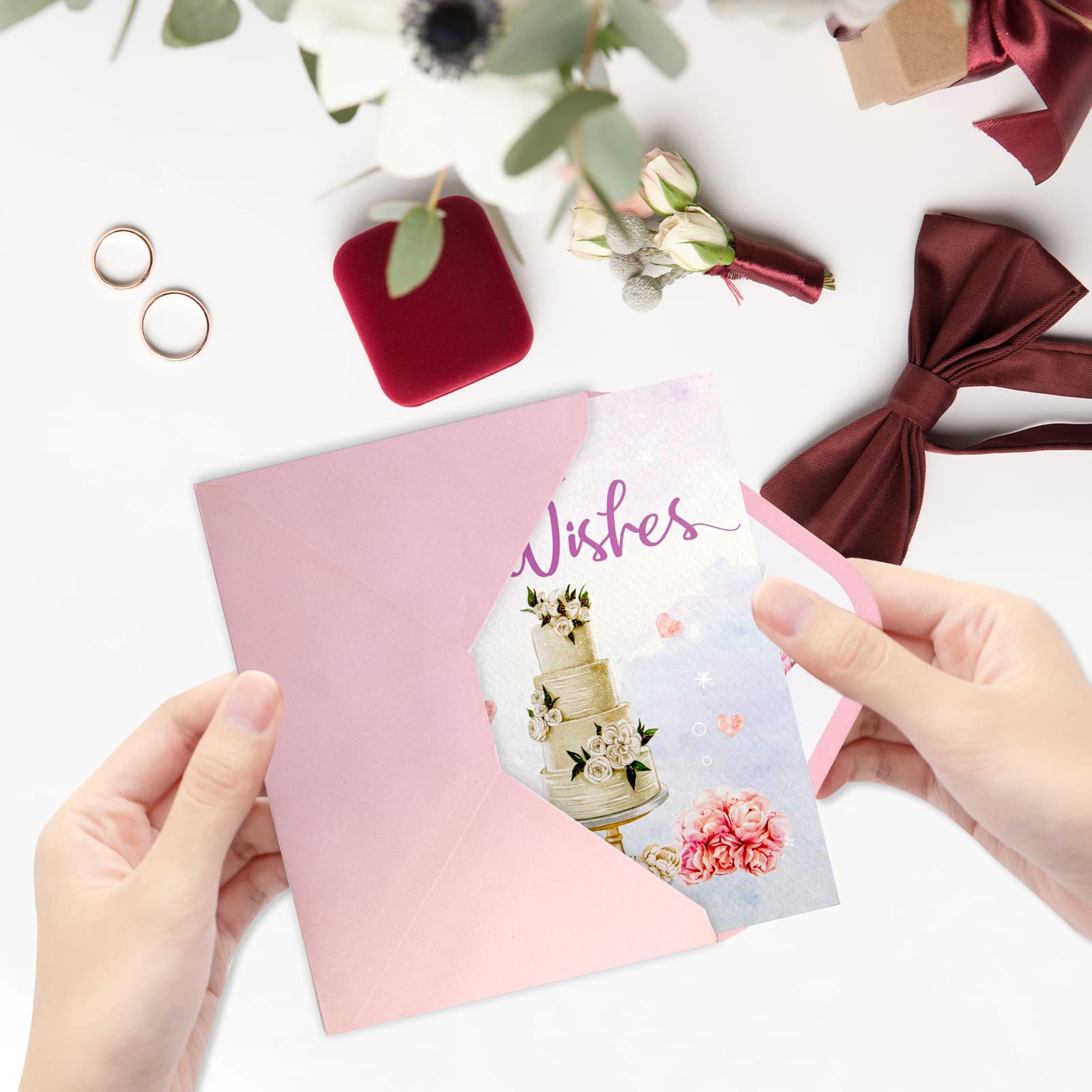 ceiba tree Wedding Cards for the Bride and Groom Engagement Congratulations Notes Card 18Pcs with Envelopes