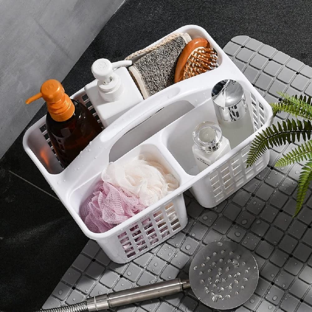 Portable Shower Caddy Basket, Plastic Cleaning Shower Basket with Compartments, Cleaning Supplies Organizer with Handle, Shower Tote Storage Organizer for Bathroom College Dorm, Kitchen, Bedroom