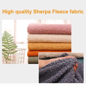 23 Colors Sherpa Fabric 160x50cm Sheepskin Curly Wool Lambswool Fabric Faux Fur Fabric for Thermal Lined Material DIY Coat Sweatershirt,Hat, Doll,Gloves(Color:19 Off White)