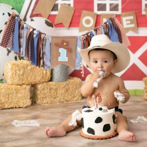 1st Birthday High Chair Banner - Cowboy Rodeo for Party Fabric Decor,Cake Smash Baby Shower,Backdrop Garland for photo props