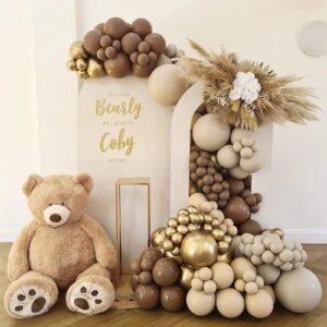 RUBFAC 87pcs Brown Balloons Different Sizes 18 12 10 5 Inches Premium Boho Coffee Brown Latex Balloons for Birthday Party Wedding Baby Shower Anniversary Garland Arch Party Decorations