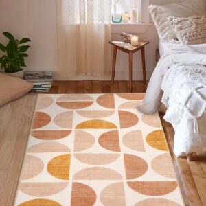 Lahome Boho Rug - 3x5 Washbale Rugs for Bedroom Office Dorm, Bohemian Non-Slip Soft Classroom Rug Girls Ultra-Thin Geometric Small Carpet for Living Room Entryway Kitchen Playroom(3'x 5',Multi)