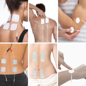 20PCS Tens Unit Electrode Pads, Multiple Sizes Electrodes for TENS Unit, Compatible with TENS 7000/ AUVON Tens Unit/Nicwell Care Tens, Reusable and Latex-Free Replacement Pads Set for Tens Machine