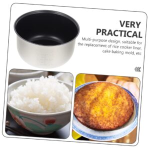 SHOWERORO Rice Cooker Liner Stainless Steel Container Interior Accessories Griddle Grill Accessories Rice Cooker Insert Ceramic Inner Pot Rice Maker Interior Pot Cooker Cooking Pot 3l Metal