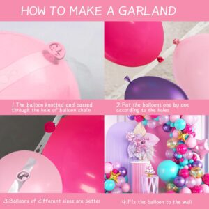 Pink Purple Balloon Arch Kit, Blue Pink Purple Balloon Arch Kit, Hot Pink Teal Balloons Arch, Hot Pink Balloon Garland With Confetti and Foil Balloons for Girls Birthday Party Decorations