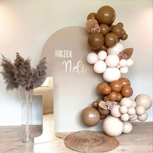 RUBFAC 87pcs Brown Balloons Different Sizes 18 12 10 5 Inches Premium Boho Coffee Brown Latex Balloons for Birthday Party Wedding Baby Shower Anniversary Garland Arch Party Decorations