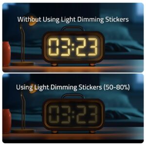 JIEHENG Light Dimming Stickers,LED Light Dimming Stickers,Blackout Stickers for Electronic,2 Sheets Cover White and Black, LED Dimming 50% Dimming of LED Lights(Cut-50% Dimming White and Black)