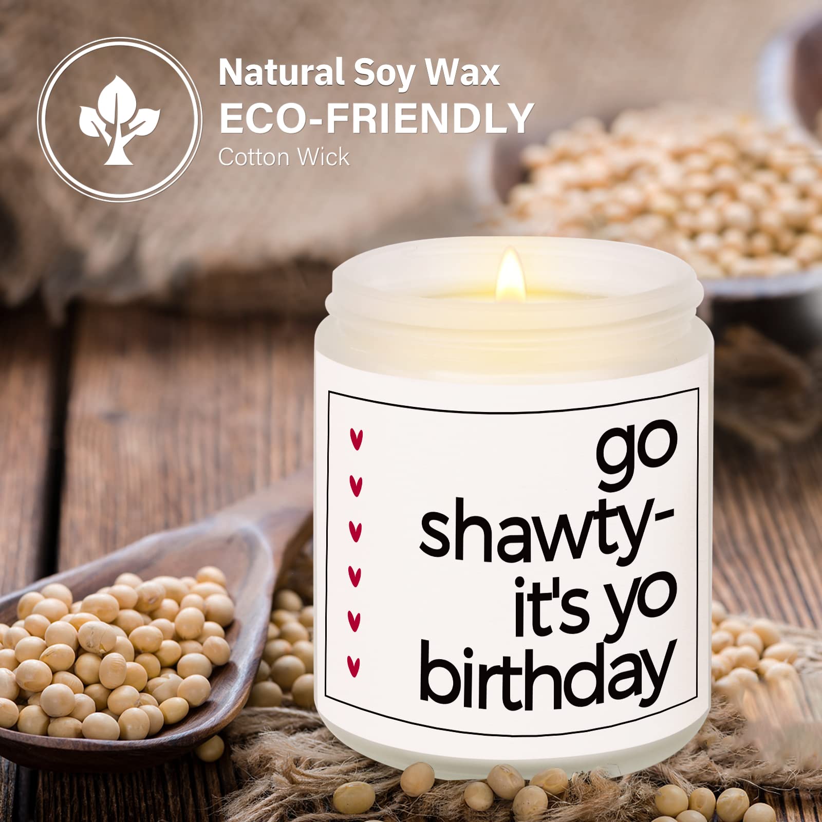 Petalsun Happy Birthday Candle, Birthday Candle for Women, Funny Birthday Gifts for Women, Birthday Gifts for Her, Handmade Lavender Natural Soy Wax Candle