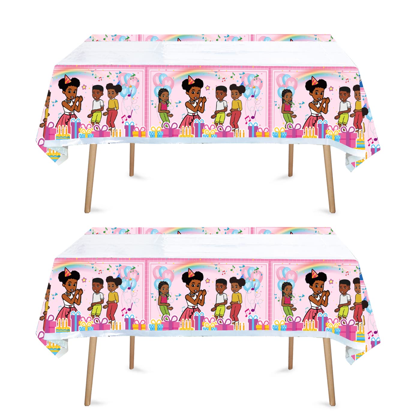 ZANCOS 2Pacs Gracies Corner Tablecloth Disposable Tablecover Birthday Party Supplies and Decorations for Kid Boy Baby Shower Rectangle Tables 70"X42"