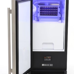 Maxx Ice MIM50P-ADA, Built-in Indoor Clear Ice Machine, ADA Compliant, 15", 65 lbs, in Stainless Steel