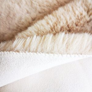 Ghouse Soft Faux Sheepskin Fur Rug 2x4 Light Brown Beige Fluffy Rug Bedside Rug Plush Rug Shag Nursery Rug Carpet Area Rug for Living Room Bedroom Playing Room Decor