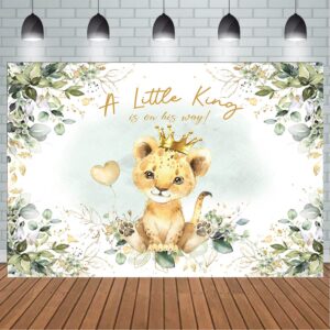 MAYSSKQ Lion Baby Shower Backdrop Safari Wild Green Leaves Baby Shower Background We are Roaring with Excitement Lion Baby Shower Backdrops Cake Table Decorations (7x5ft)