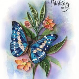 TUMYBee Thinking of You Butterfly Card, 5in x 7in, Blank Inside, Envelope Included, Perfect for Birthdays, Thank You, Anniversaries