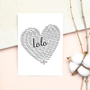 GavinsDesigns Happy Birthday Lolo Card - Cute Happy Birthday - Birthday Greeting Card - Sweet Birthday Card For Lolo - Anniversary-Thank You Card - Heart Happy Birthday Mom - I Love You Lolo Card