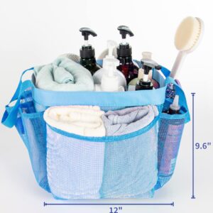 galasily Blue Shower Caddy Portable for College Dorm Room Essentials, Dorm Mesh Shower Bag Organizer with 9-Pocket for Girls, Beach, Swimming, Gym, RV Travel essentials……