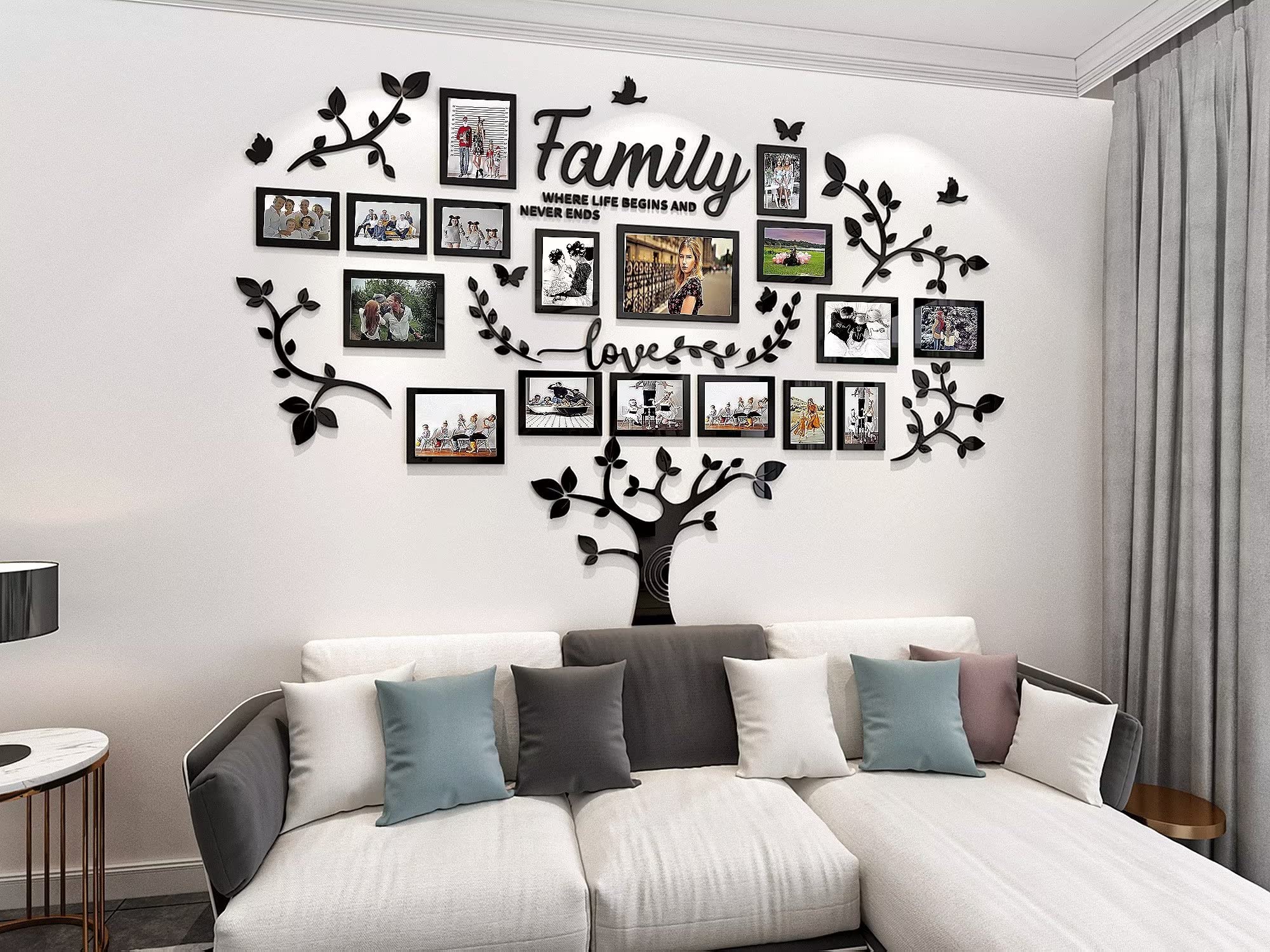 DIY Wall Decor Living Room Family Tree Wall Decor Sticker 3D Picture Frames Collage Wall Decor Living Room Wall Decor